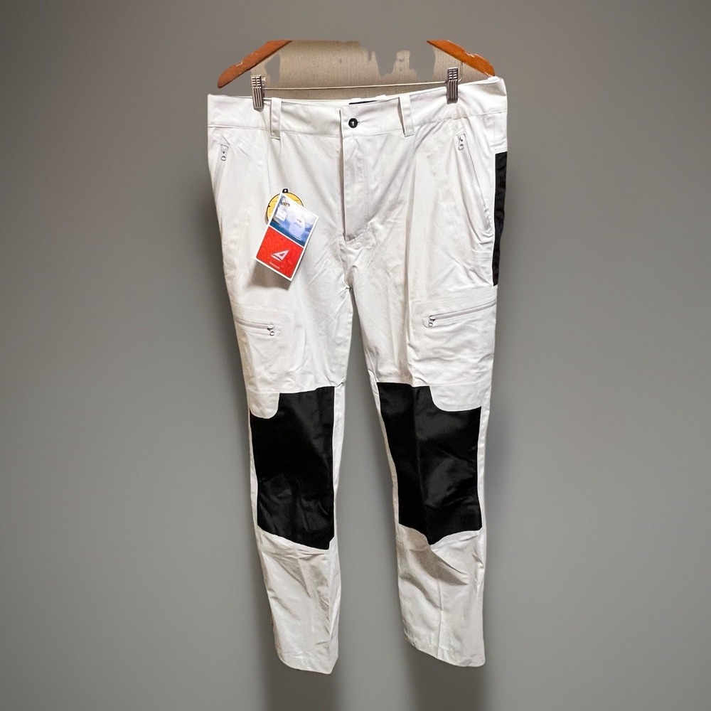 Atlantis WeatherGear "Resolute" Sailing Nylon Pants Mens Lg White/Black NOS NWT
